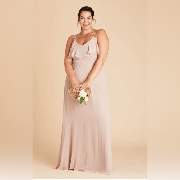 NWT Birdy Grey Jane Convertible Dress Chiffon Taupe Sz L - Picture 6 of 8